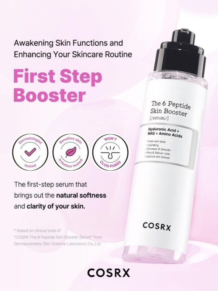 Cosrx Complete Skincare Routine - Advanced Snail 96 Mucin Power Essence, Snail 92 All in One Cream, Retinol 0.1 Cream, Niacinamide 15 Serum, and 6 Peptide Skin Booster Serum