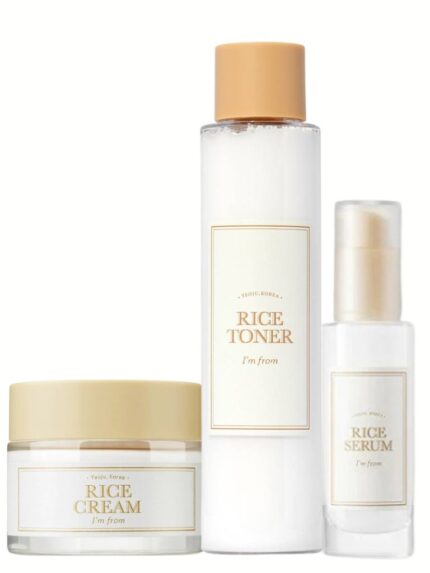 I'M FROM Hydrating Rice Trio Set - Face Toner - Face Serum - Face Cream