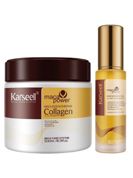 Karseell Collagen Hair Treatment - Deep Repair Mask 500ml - Argan Oil Hair Serum 50ml