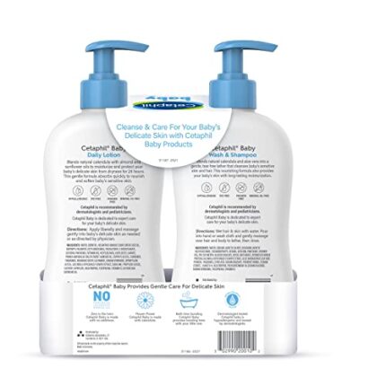 Cetaphil Baby Wash And Shampoo Plus Body Lotion, Healthy Skin Essentials - 2 X 399 ML