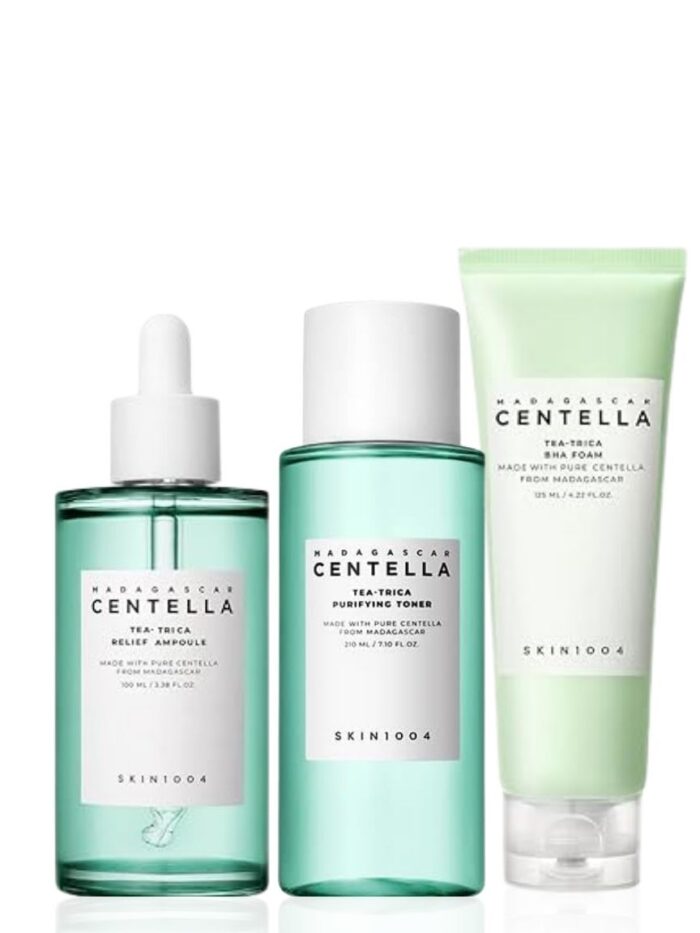 Complete Acne Relief and Hydration Set 435ml | Includes BHA Foam Cleanser 125ml, Purifying Toner 210ml, Relief Ampoule 100ml