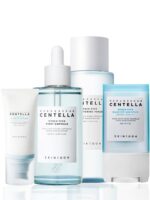 Madagascar Centella Hyalu-Cica Full Skincare Set: SPF50+ Sun Serum, Brightening Toner, Protective Sun Stick, and Nourishing First Ampoule 380ml