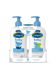 Cetaphil Cetaphil Baby Wash & Shampoo Plus Body Lotion, 27 FL OZ - 2 Count (Pack of 1)